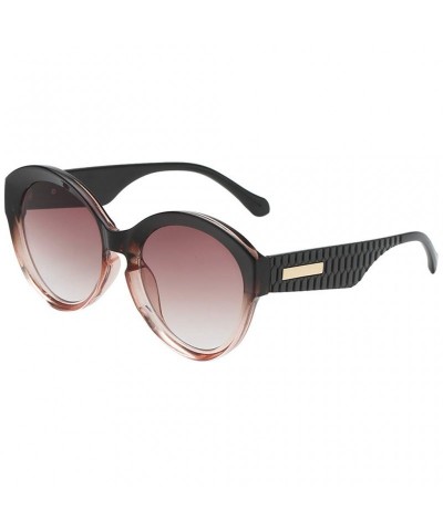 Sport Classic Sunglasses For Women Man Round Frame Oversize Stripe Shades Anti-Glare Retro Wayfarer Sunglasses Eyewear - C518...