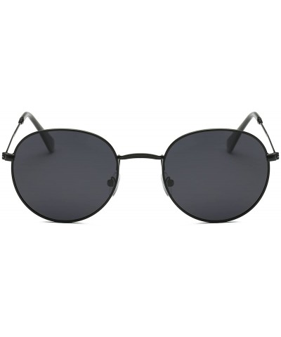Wayfarer Small Unisex Classic Vintage Round Mirror Lens Polarized Sunglasses LK1702 3447 - Black/Grey - CF12NS62HZY $25.05