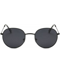 Wayfarer Small Unisex Classic Vintage Round Mirror Lens Polarized Sunglasses LK1702 3447 - Black/Grey - CF12NS62HZY $14.96