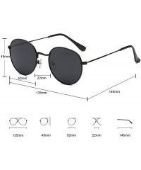 Wayfarer Small Unisex Classic Vintage Round Mirror Lens Polarized Sunglasses LK1702 3447 - Black/Grey - CF12NS62HZY $14.96