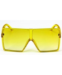Oversized Oversized Exaggerated Flat Top Huge SHIELD Square Sunglasses Colorful Lenses Fashion Sunglasses - CQ11HWMMDAP $13.82