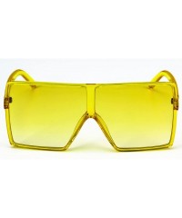 Oversized Oversized Exaggerated Flat Top Huge SHIELD Square Sunglasses Colorful Lenses Fashion Sunglasses - CQ11HWMMDAP $13.82