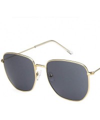 Square Unisex Sunglasses Fashion Gold Brown Drive Holiday Square Non-Polarized UV400 - Gold Grey - C618RLWWZWO $10.31