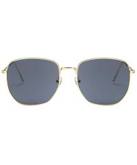 Square Unisex Sunglasses Fashion Gold Brown Drive Holiday Square Non-Polarized UV400 - Gold Grey - C618RLWWZWO $10.31