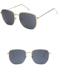 Square Unisex Sunglasses Fashion Gold Brown Drive Holiday Square Non-Polarized UV400 - Gold Grey - C618RLWWZWO $10.31