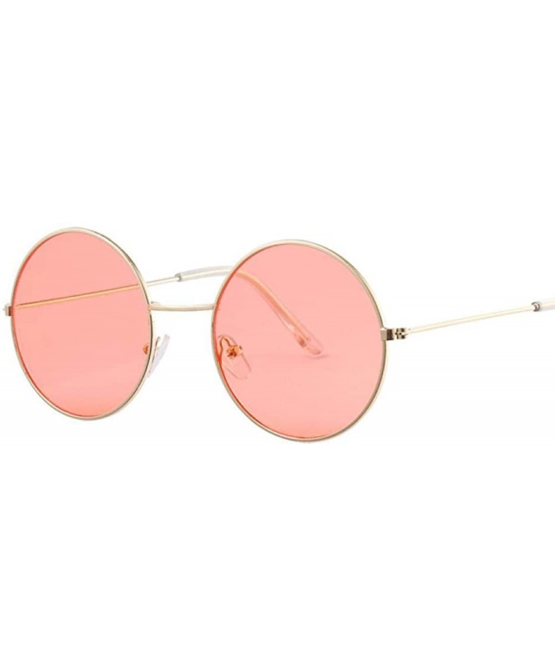 Aviator Fashion Bule Round Sunglasses Women Brand Designer Luxury Sun Glasses Gold Blue - Gold Red - CC18Y4SGSR2 $11.27