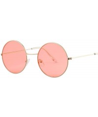 Aviator Fashion Bule Round Sunglasses Women Brand Designer Luxury Sun Glasses Gold Blue - Gold Red - CC18Y4SGSR2 $11.27