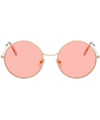 Aviator Fashion Bule Round Sunglasses Women Brand Designer Luxury Sun Glasses Gold Blue - Gold Red - CC18Y4SGSR2 $11.27