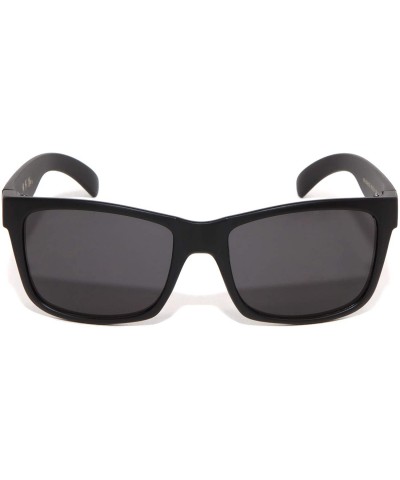 Square Super Dark Classic Square Frame Sunglasses - Black Silver Matte - C11998Y9CTX $27.60