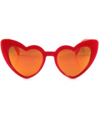 Cat Eye Iconic Celebrity Heart Cat-Eye Mirrored Lens Sunglasses A060 - Red/ Red Revo - CD1898TAAS8 $17.83