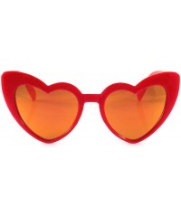 Cat Eye Iconic Celebrity Heart Cat-Eye Mirrored Lens Sunglasses A060 - Red/ Red Revo - CD1898TAAS8 $10.84