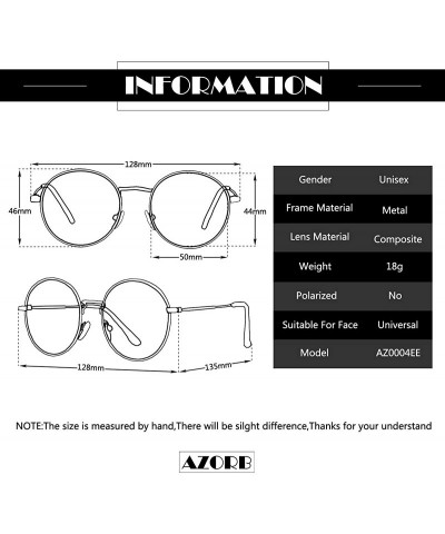 Aviator Round Clear Lens Glasses Circle Metal Frame Non-Prescription Eyeglasses for Men Women - A5 Black - C01895KXNW3 $13.18