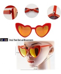 Cat Eye Iconic Celebrity Heart Cat-Eye Mirrored Lens Sunglasses A060 - Red/ Red Revo - CD1898TAAS8 $17.83