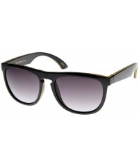 Wayfarer New Custom Vintage Inspired Two-Tone Color Key-Hole Bridge Horn Rimmed Style (Black-Yellow) - CT116VGICRR $11.05