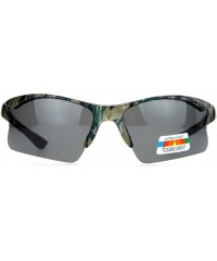 Rectangular Mens Hunters Half Rim Camouflage Print Camo Sunglasses - Foliage Camo - C5125L3TZBR $12.67