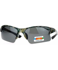 Rectangular Mens Hunters Half Rim Camouflage Print Camo Sunglasses - Foliage Camo - C5125L3TZBR $12.67