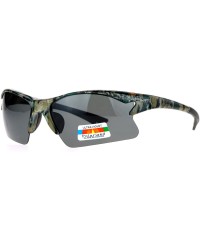 Rectangular Mens Hunters Half Rim Camouflage Print Camo Sunglasses - Foliage Camo - C5125L3TZBR $12.67