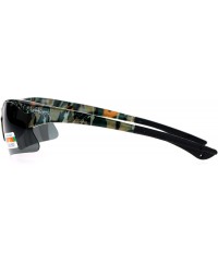 Rectangular Mens Hunters Half Rim Camouflage Print Camo Sunglasses - Foliage Camo - C5125L3TZBR $12.67