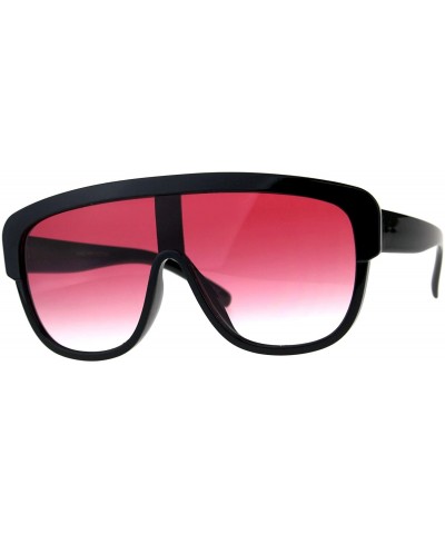 Shield Oversized Fashion Sunglasses Arched Top Futuristic Shield Frame UV 400 - Black (Pink) - CE18CTSGDY4 $20.05