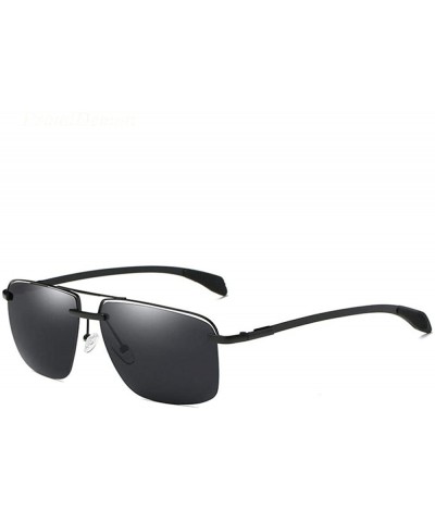 Aviator New Arrival HD Classic Men Polarized Driving Sunglasses W0923 Black Black Multi - W0923 Black Black - CA18XAIWDHY $9.34