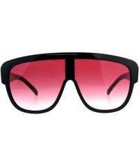 Shield Oversized Fashion Sunglasses Arched Top Futuristic Shield Frame UV 400 - Black (Pink) - CE18CTSGDY4 $11.81