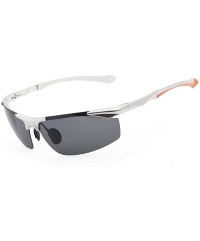 Aviator Aluminum and magnesium men polarized sunglasses driving glasses - Silver Color - CB1864D7C62 $65.88