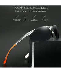 Aviator Aluminum and magnesium men polarized sunglasses driving glasses - Silver Color - CB1864D7C62 $42.47