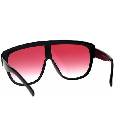 Shield Oversized Fashion Sunglasses Arched Top Futuristic Shield Frame UV 400 - Black (Pink) - CE18CTSGDY4 $11.81