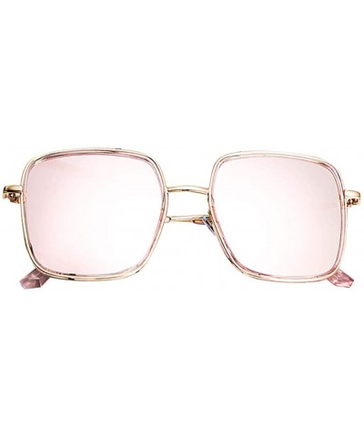 Oversized Vintage Sunglasses- Fashion Glasses for Women Polarized Oversized Eyewear - Pink - CV18ROUE8IW $15.82