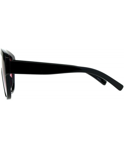 Shield Oversized Fashion Sunglasses Arched Top Futuristic Shield Frame UV 400 - Black (Pink) - CE18CTSGDY4 $20.60