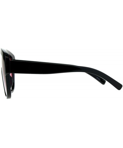 Shield Oversized Fashion Sunglasses Arched Top Futuristic Shield Frame UV 400 - Black (Pink) - CE18CTSGDY4 $11.81