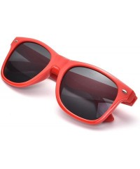 Square Bulk 12 Pack Neon Retro Sunglasses Unisex Adult Kids Party Favors Decor Glasses - Adult Red - CC18ENM2XT4 $21.80