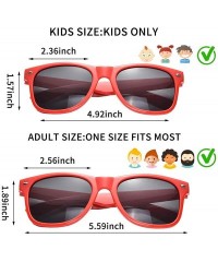 Square Bulk 12 Pack Neon Retro Sunglasses Unisex Adult Kids Party Favors Decor Glasses - Adult Red - CC18ENM2XT4 $21.80