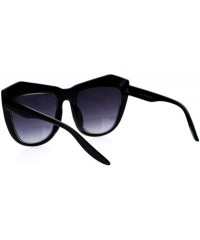 Butterfly Oversize Retro Thick Eyebrow Butterfly Sunglasses - Black Silver - C112D63NKZB $12.37