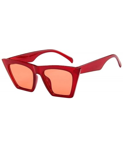 Oversized Fashion Women Men Summer Oversized Sunglasses Vintage Cateye UV400 Sun Glasses - Red - C718T0C5YNW $18.14