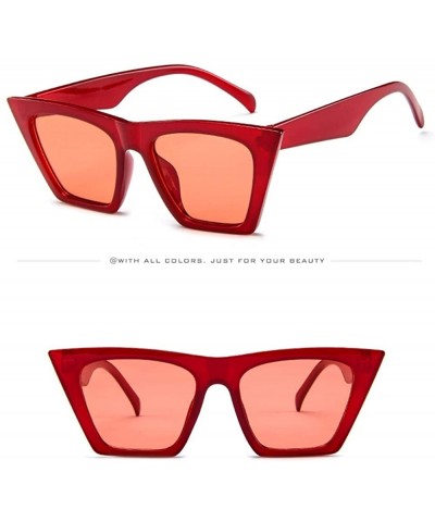 Oversized Fashion Women Men Summer Oversized Sunglasses Vintage Cateye UV400 Sun Glasses - Red - C718T0C5YNW $7.60