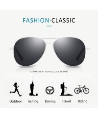 Aviator Men Retro Polarized Sunglasses-Aviator Style Eyewear-Color lens-UV 400 Driving Travel-Exquisite Gift Box - C418RXRSWD...