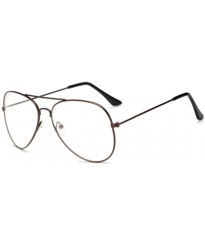 Goggle Men's Aviation Sunglasses Women Driving Alloy Frame Polit Mirror Sun Glasses - Bronze Clear - CW194OQ6Y0O $39.58