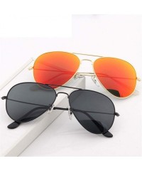 Goggle Men's Aviation Sunglasses Women Driving Alloy Frame Polit Mirror Sun Glasses - Bronze Clear - CW194OQ6Y0O $15.93