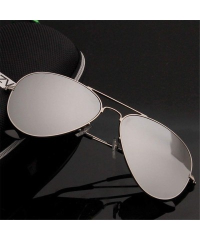 Goggle Men's Aviation Sunglasses Women Driving Alloy Frame Polit Mirror Sun Glasses - Bronze Clear - CW194OQ6Y0O $15.93