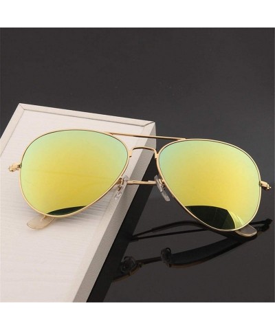 Goggle Men's Aviation Sunglasses Women Driving Alloy Frame Polit Mirror Sun Glasses - Bronze Clear - CW194OQ6Y0O $15.93