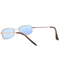 Rectangular Classic Rectangular Gold Metal Frame Sunglasses Color Lens UV 400 - Gold - C1194SKKW6U $10.33