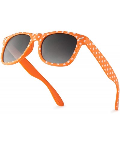 Wayfarer Polka Dot Retro Fashion Sunglasses - 100% UV400 - Tangerine - CI195HD4UKL $18.38