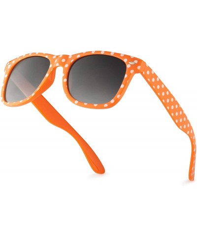 Wayfarer Polka Dot Retro Fashion Sunglasses - 100% UV400 - Tangerine - CI195HD4UKL $9.07