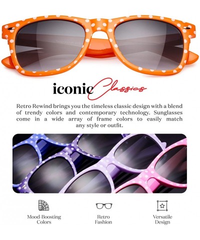 Wayfarer Polka Dot Retro Fashion Sunglasses - 100% UV400 - Tangerine - CI195HD4UKL $9.07