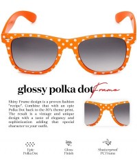 Wayfarer Polka Dot Retro Fashion Sunglasses - 100% UV400 - Tangerine - CI195HD4UKL $9.07