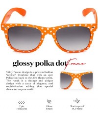 Wayfarer Polka Dot Retro Fashion Sunglasses - 100% UV400 - Tangerine - CI195HD4UKL $9.07