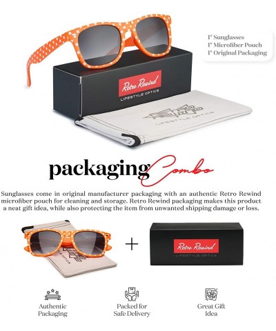 Wayfarer Polka Dot Retro Fashion Sunglasses - 100% UV400 - Tangerine - CI195HD4UKL $9.07