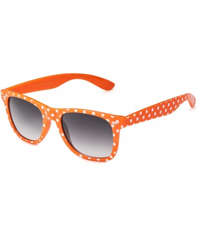 Wayfarer Polka Dot Retro Fashion Sunglasses - 100% UV400 - Tangerine - CI195HD4UKL $9.07