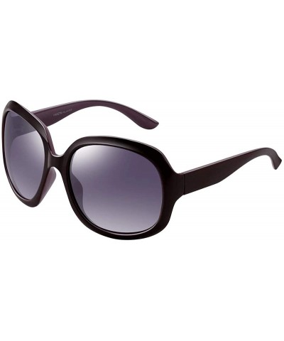 Oval Big Round Sunglasses for Women Polarized UV Protection Ladies Fashion Shades PZ6216 - Purple - CY194THG6ZU $15.73